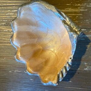 Silver and Gold Shell-Shaped Decorative Bowl